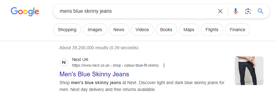 Next SERPS utilising faceted navigation